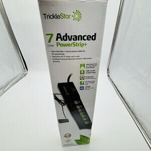 TrickleStar 7 Outlet AV Advanced Power Strip - Black - New In Box.